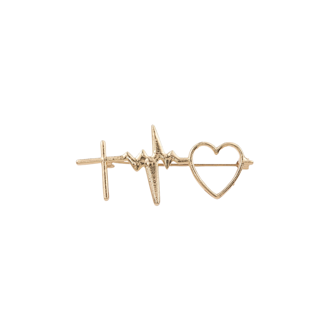 Gold Heartbeat of Faith Pin