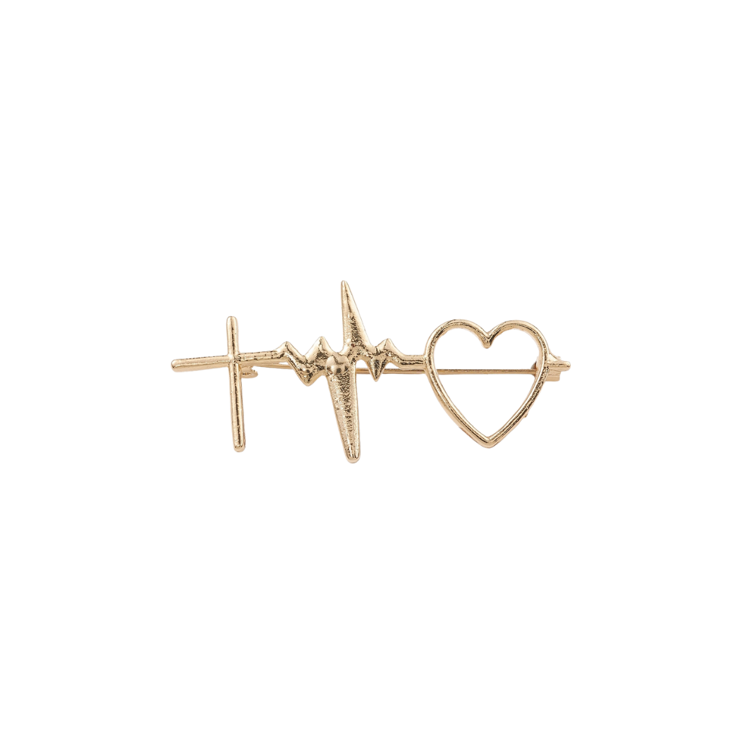 Gold Heartbeat of Faith Pin