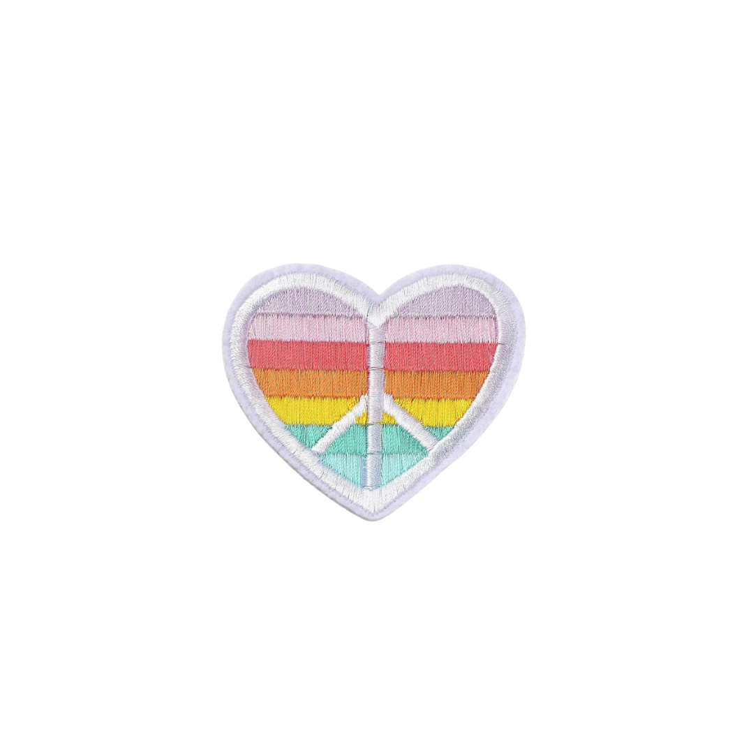 transparent Front view of the Peace Heart Rainbow Patch