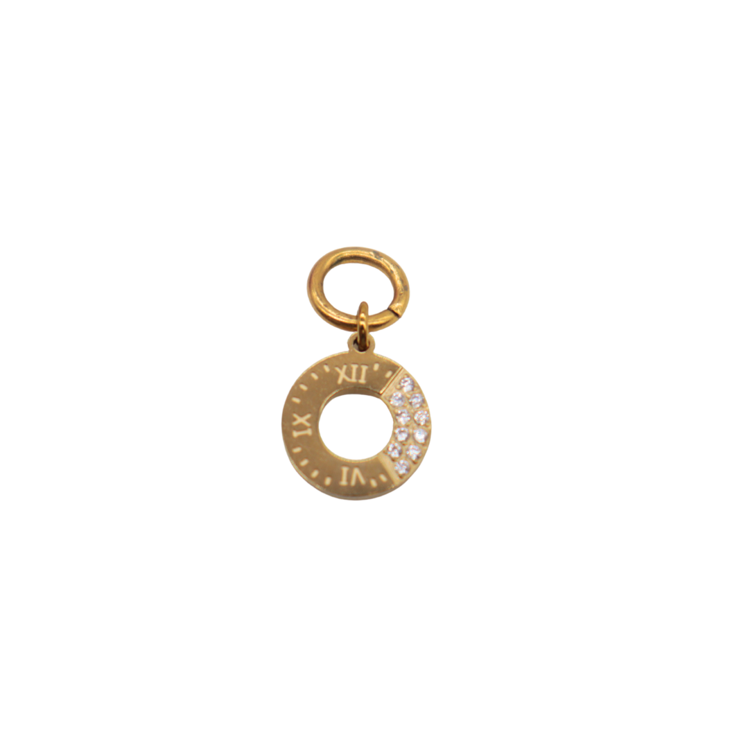 Gold Roman Radiance Ring with Cubic Zirconia Charm | Waterproof Stainless Steel on transparent background