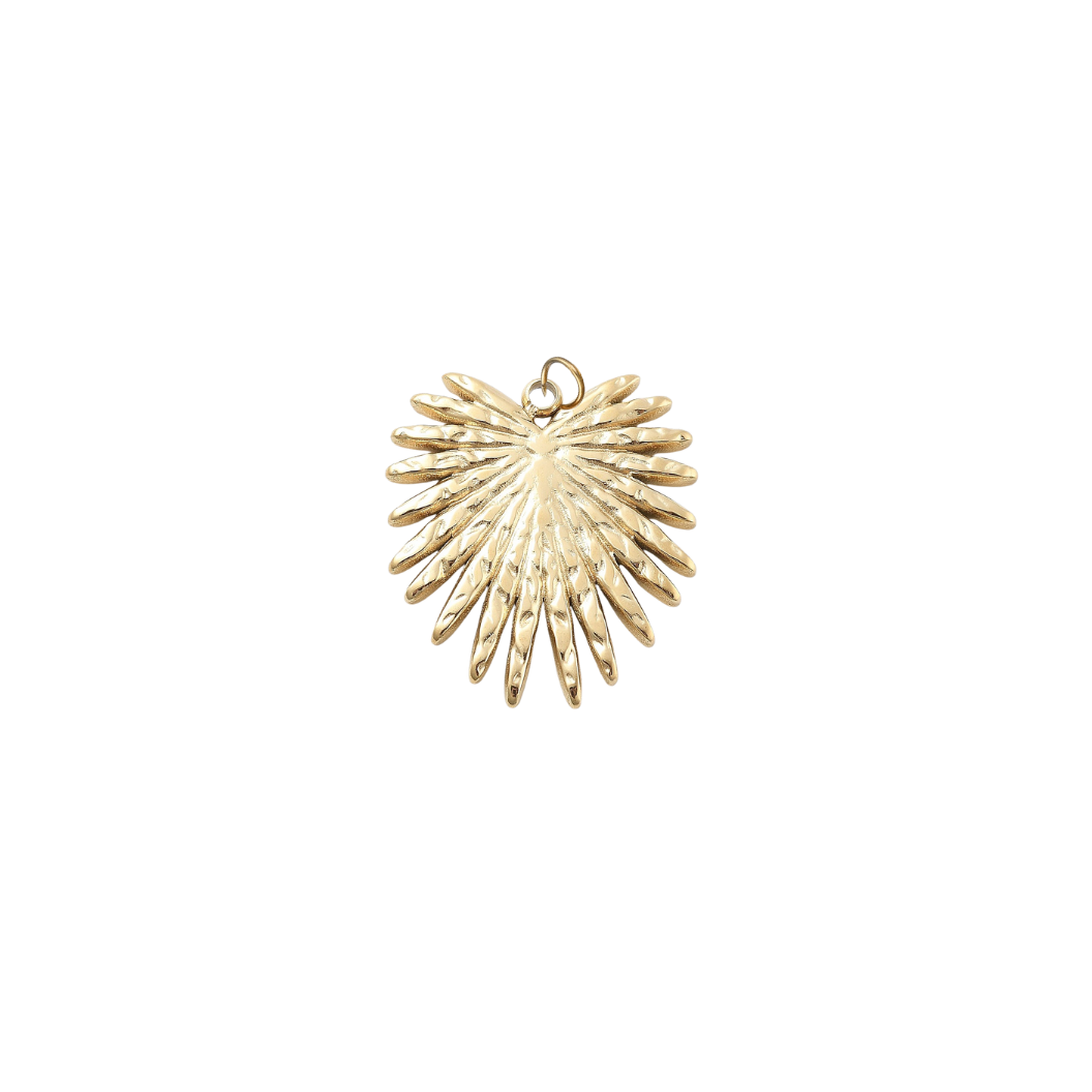Gold Leaf Burst Charm on transparent background