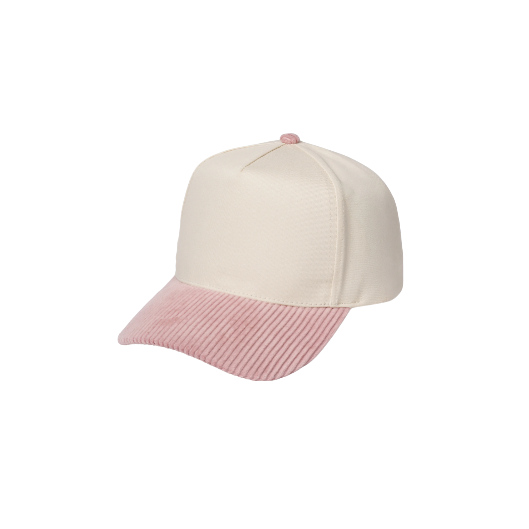 CB Hat Bar - Pink Corduroy Brim Baseball Cap