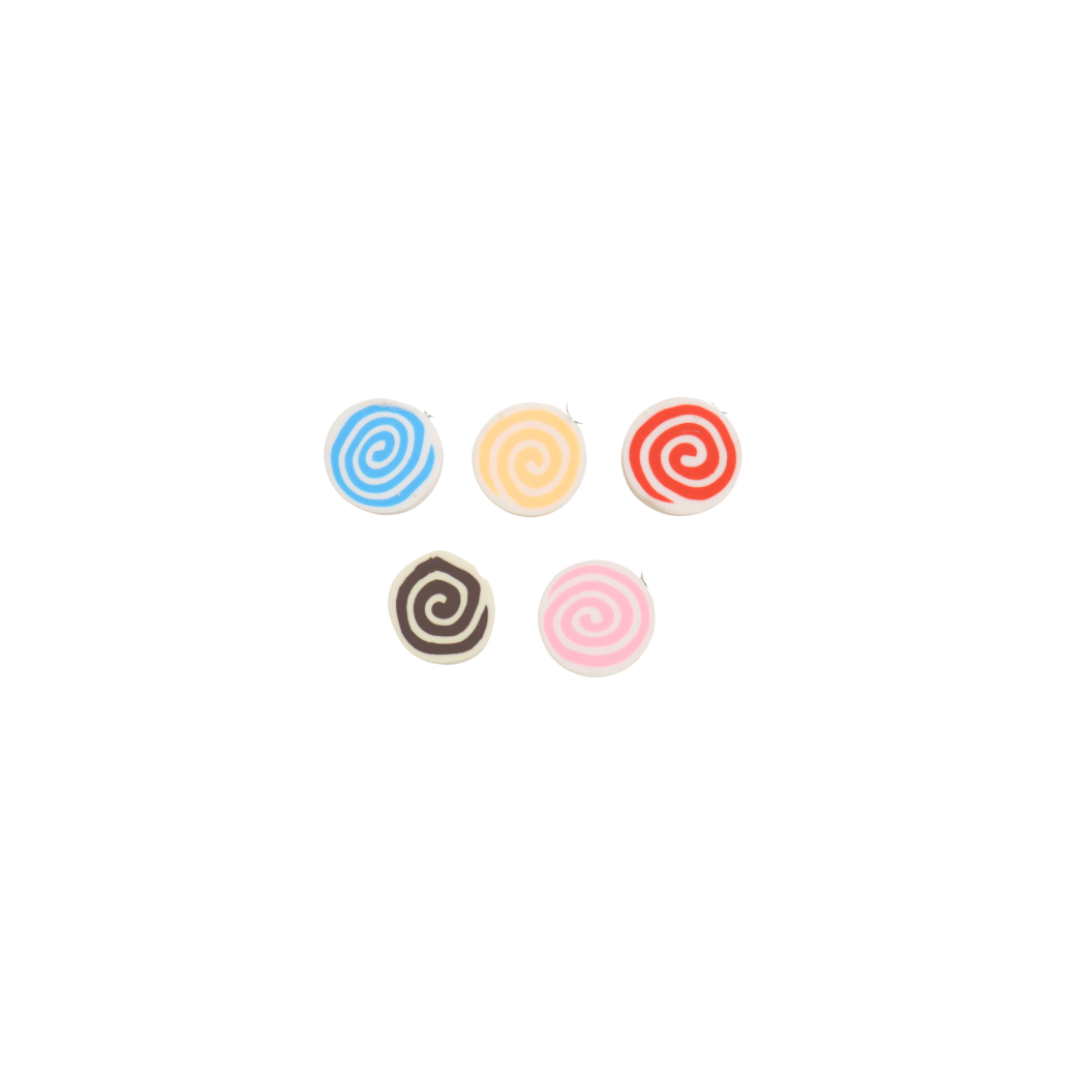 Front of five Candy Swirl Lanyard Charms | Assorted