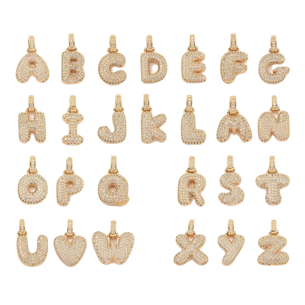 Light Gold Rhinestone Bubble Initial Letter | Set of Initials A-Z
