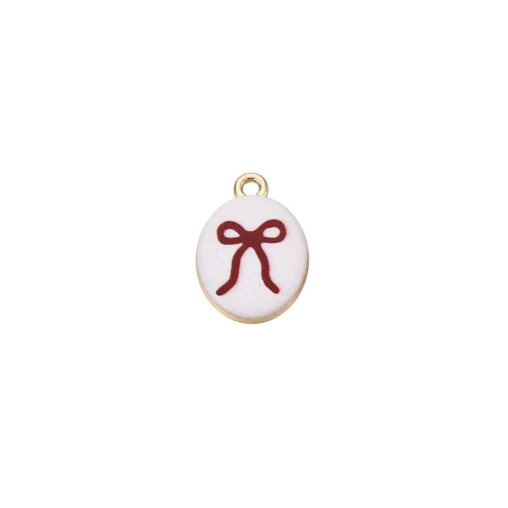 Gold Red Bow Charm