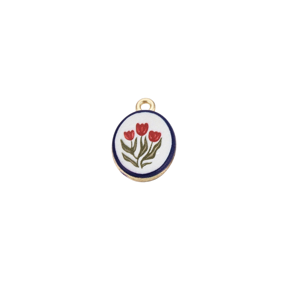 Gold Vintage Tulip Floral Charm