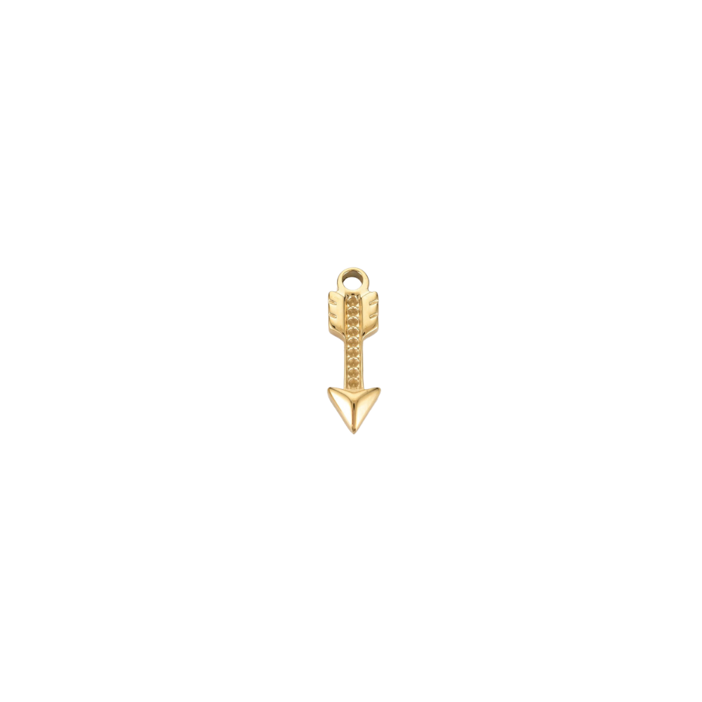 Gold Crystal Arrow Charm - Waterproof Stainless Steel