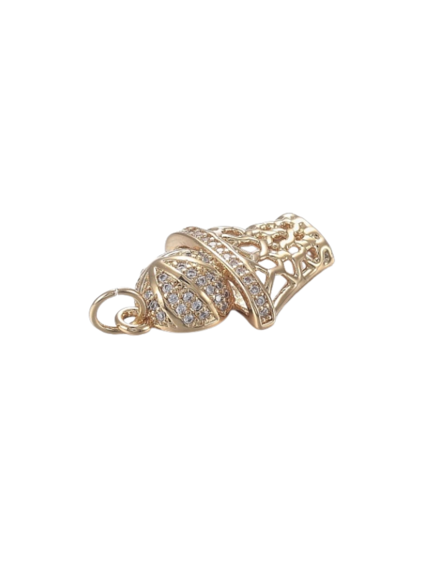 Side view of the Gold Swish, Swish Basketball Charm