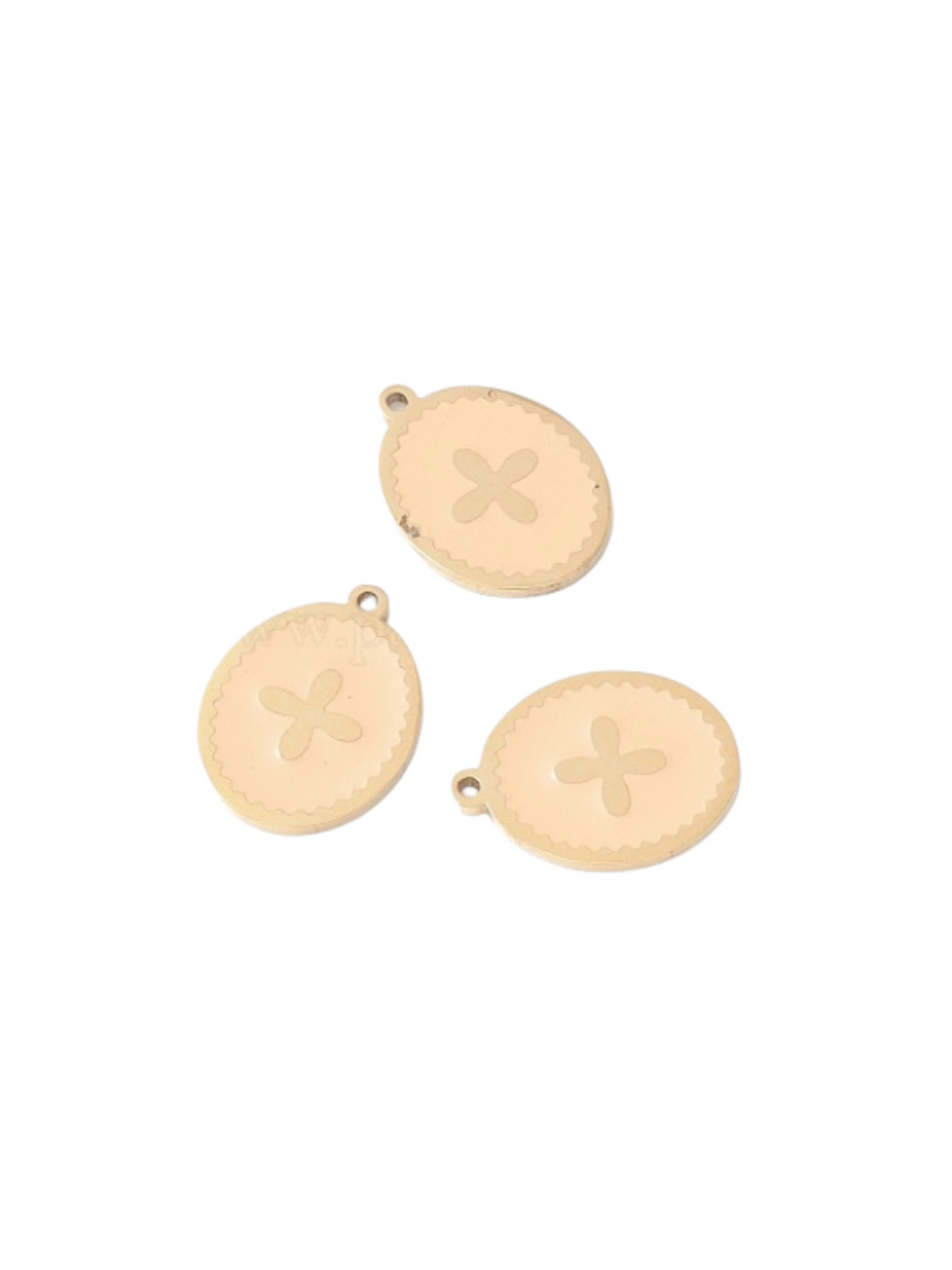 Front view of the Gold Oval Cross Charm | Assorted