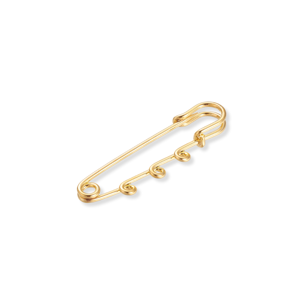 Front view of the Gold Safety Pin Brooch | Pack of 2