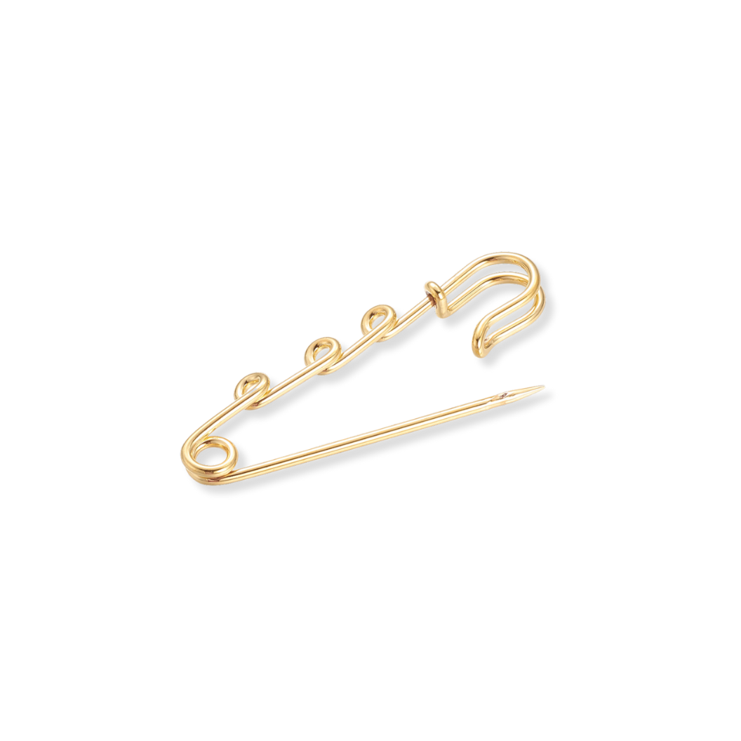 Side view of the Gold Safety Pin Brooch | Pack of 2