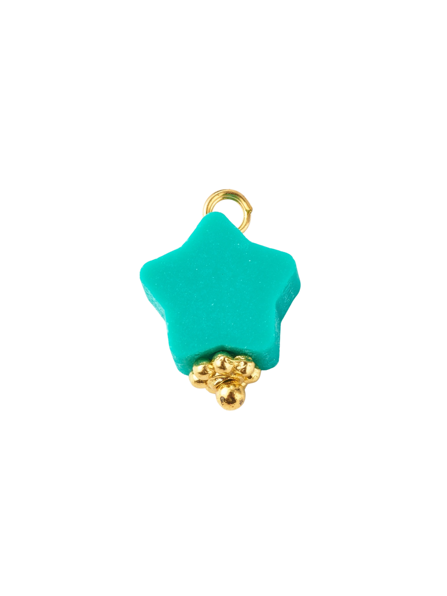 Front view of the Gold Handmade Polymer Clay Star Charms | Assorted