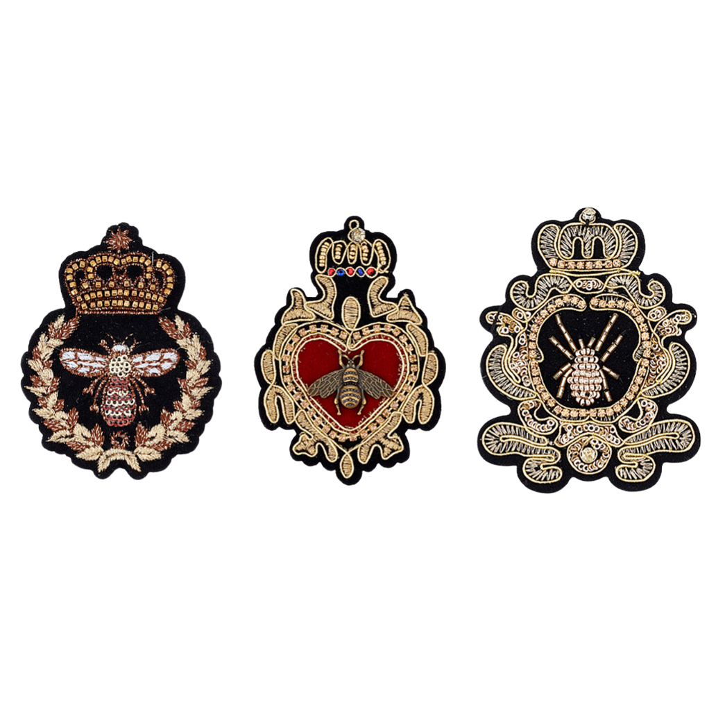 Front view of the Queen Bee Embroidery Patch