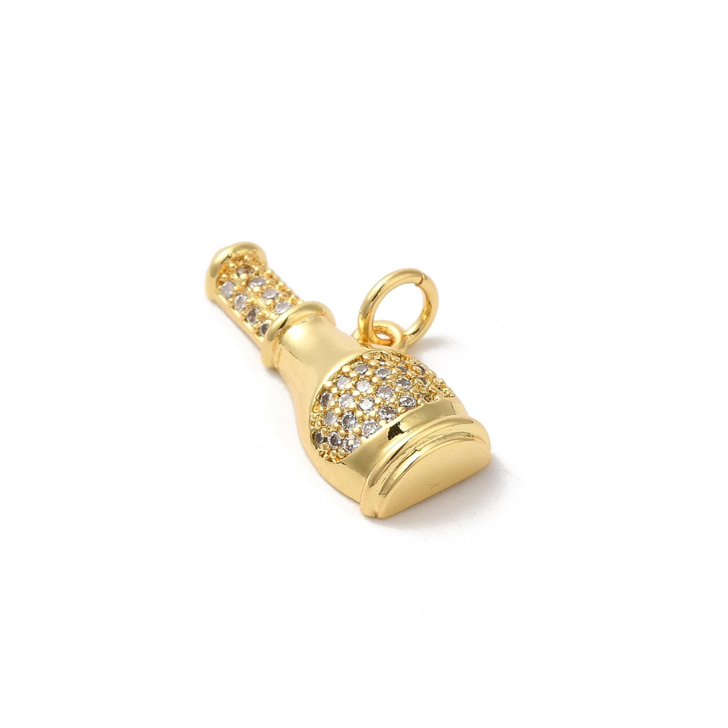 Gold Cubic Zirconia Bubbly Bottle Charm