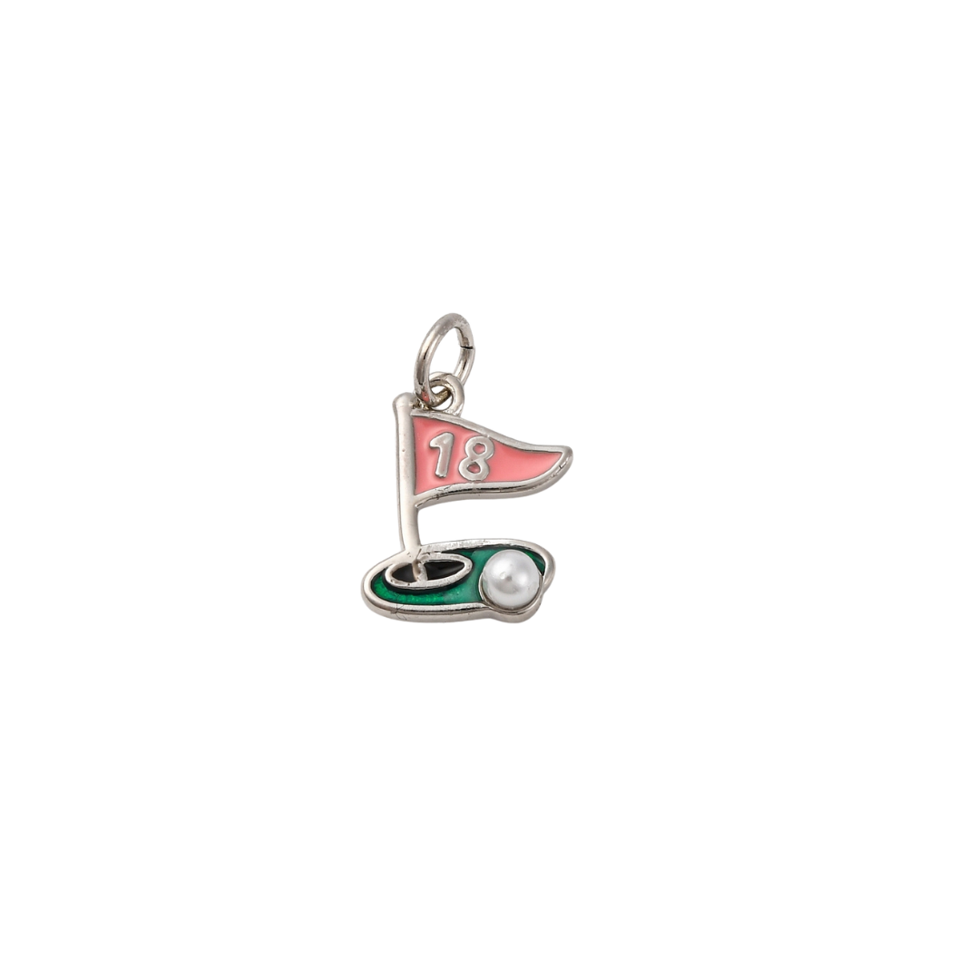 Transparent Silver 18th Hole Charm