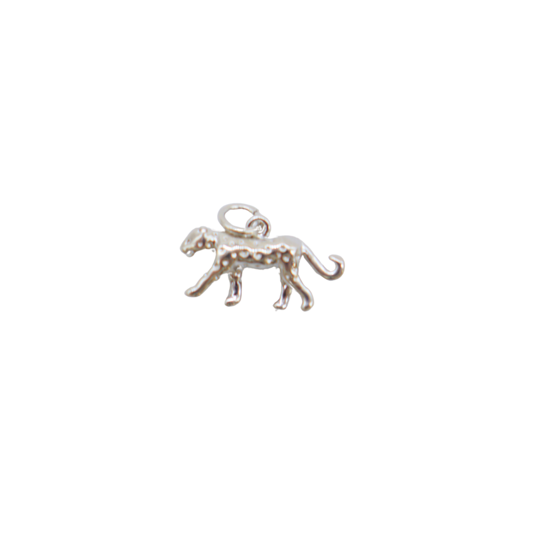Silver Cheetah Charm - front view