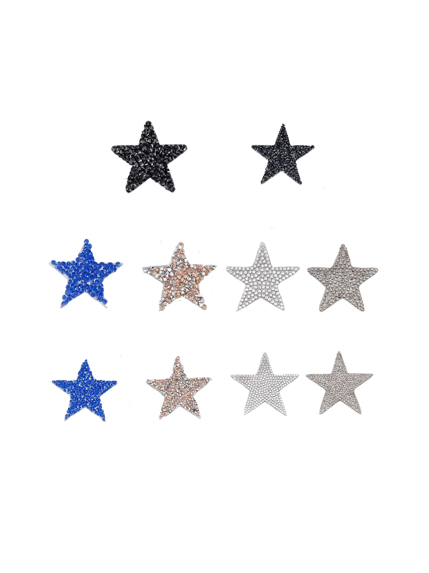 Front view of the Rhinestone Star Patches | Assorted