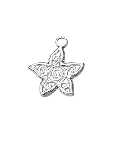 Front of the Silver Swirled Lily Flower Charm