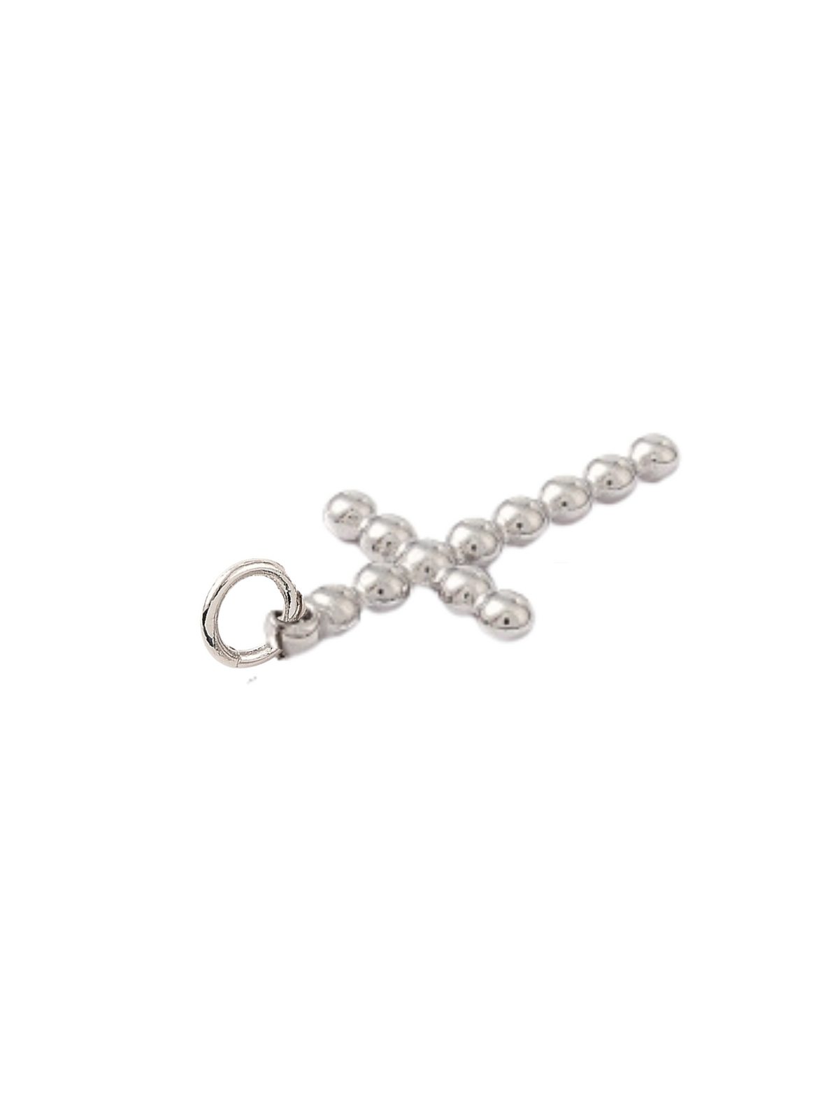 Side of the Silver Ball Cross Charm