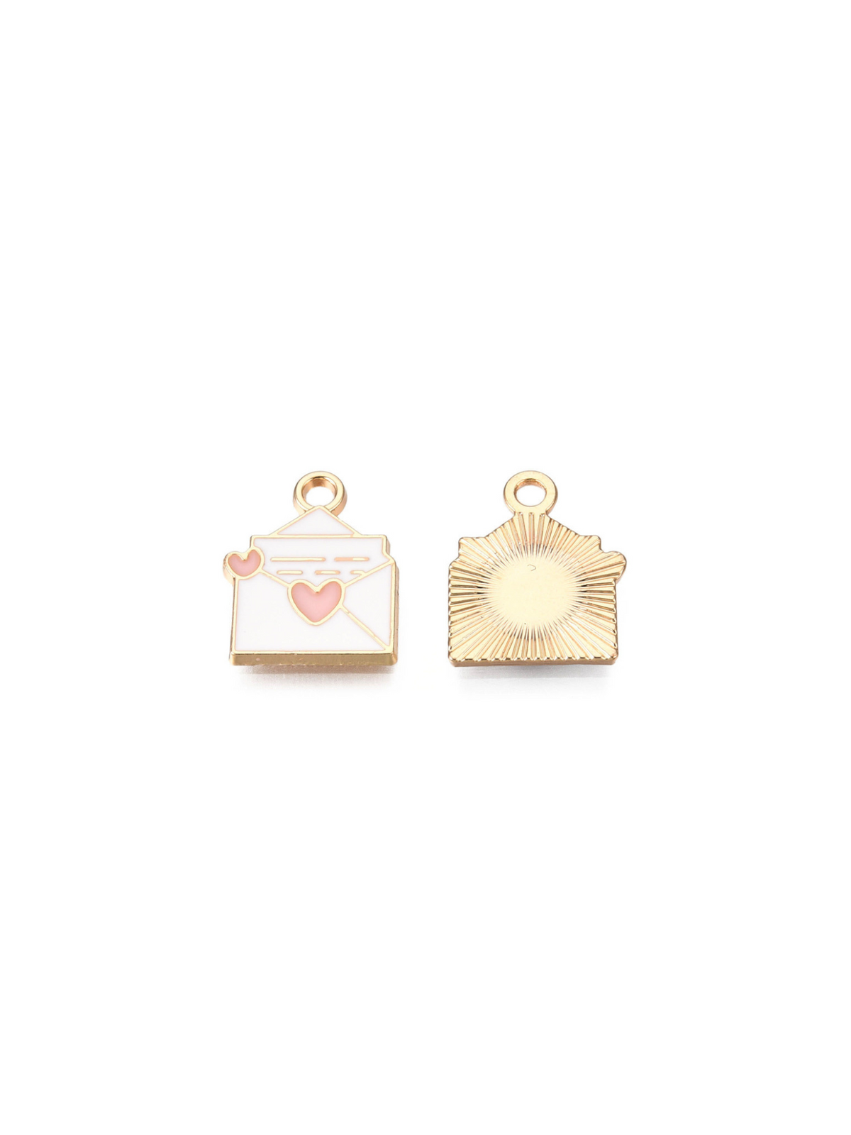 Front and back of Gold Love Note Charm