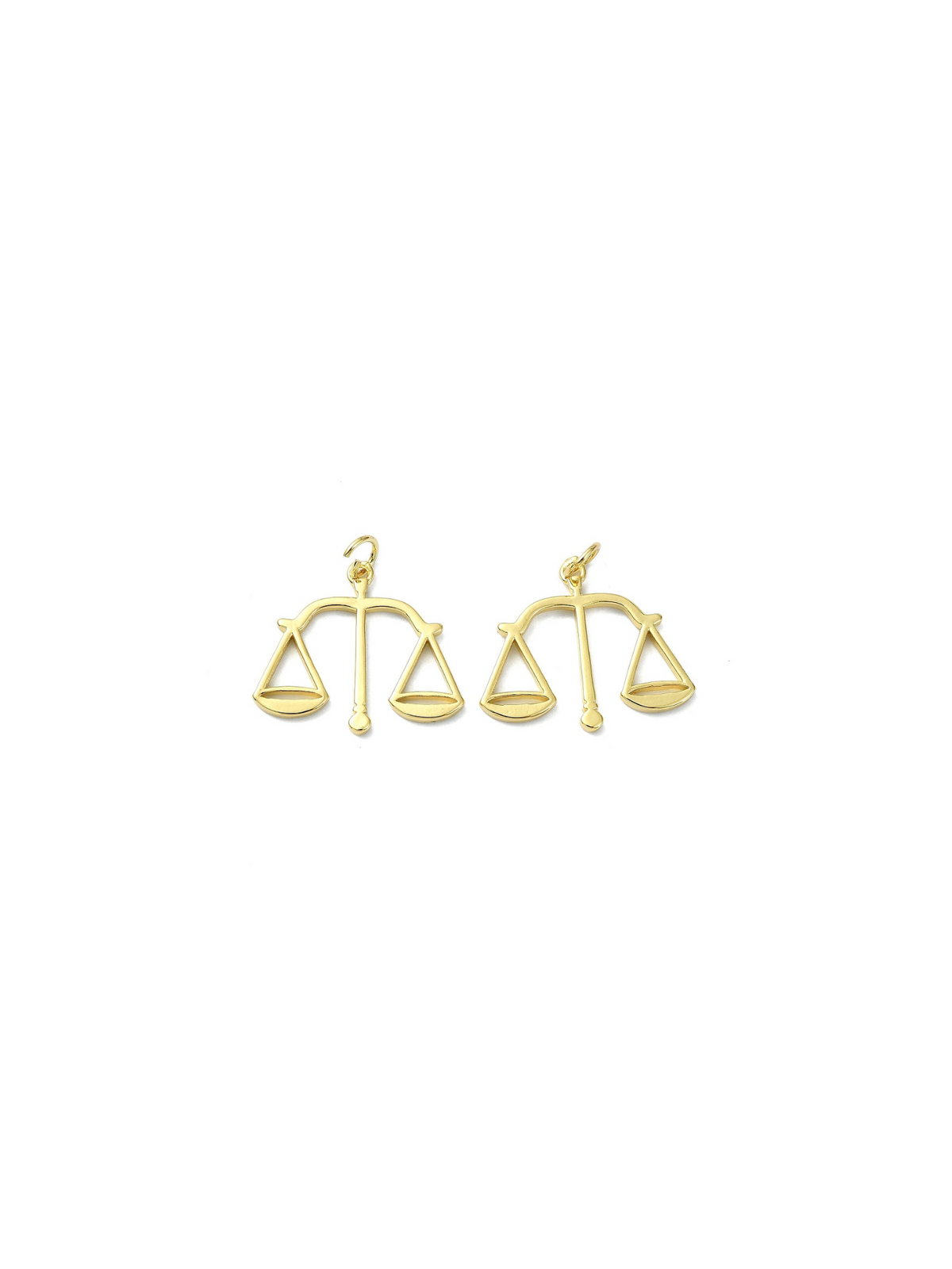 Front of two Gold Scales of Justice Charm