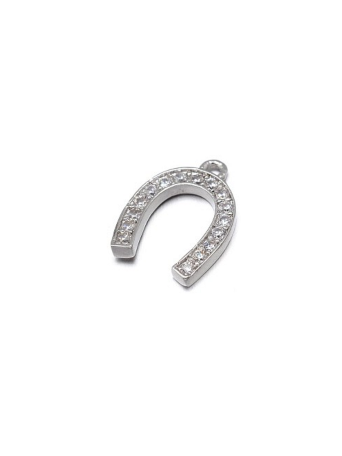 Front of the Silver Crystal Horseshoe Charm