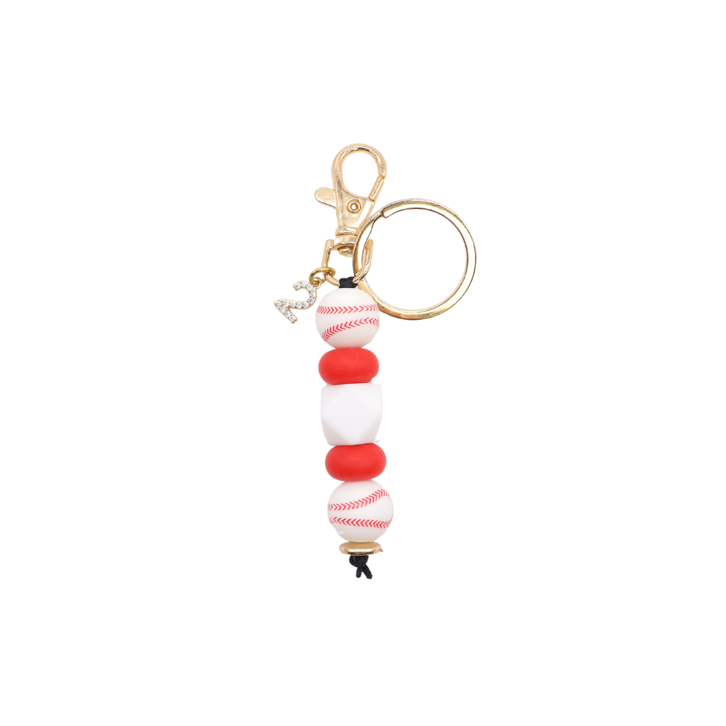 Red & White Baseball Keychain