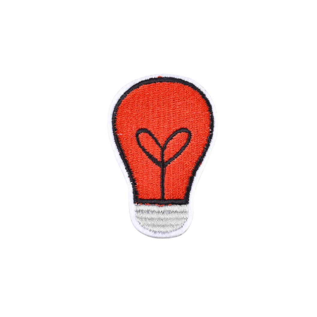 Front view of the Red Light Bulb Patch, 56x36mm
