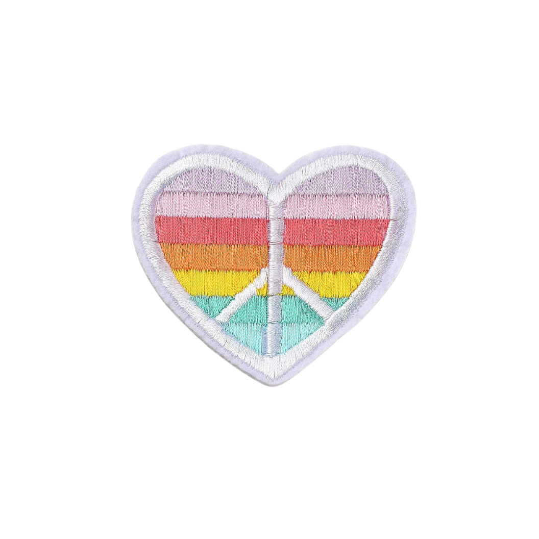 Front view of the Peace Heart Rainbow Patch