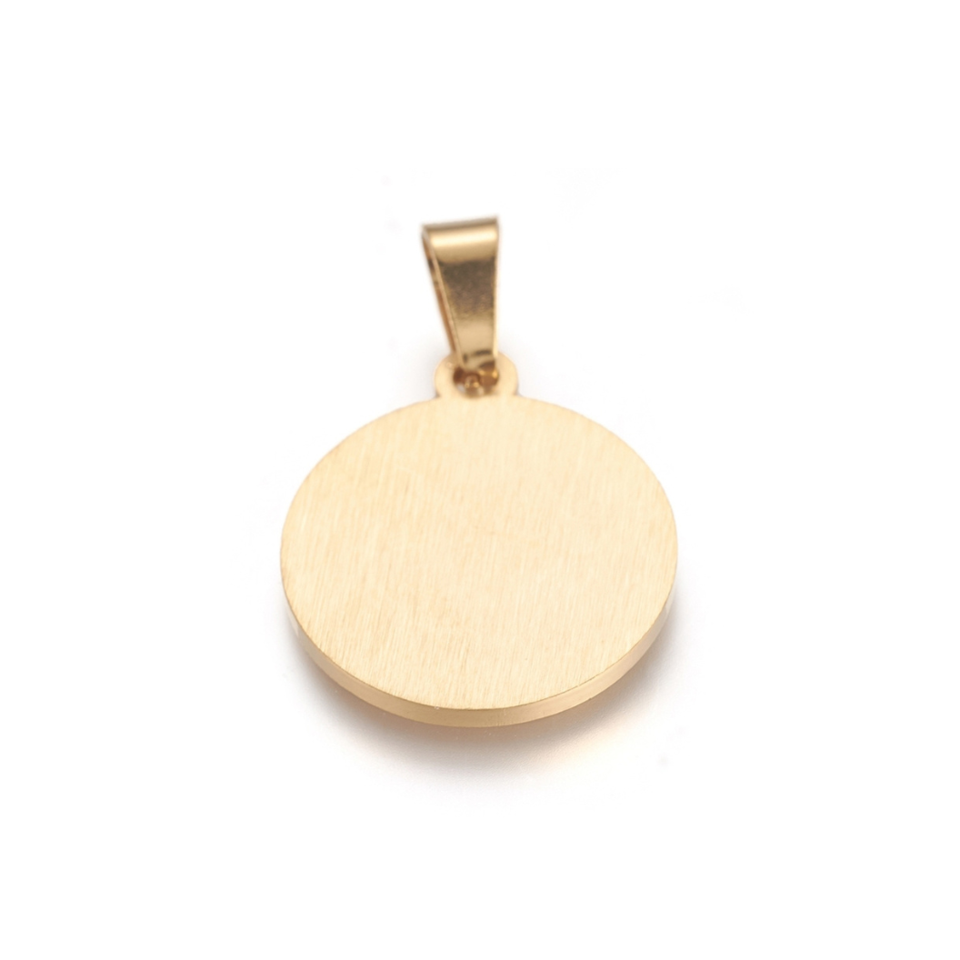Back view of the Gold Matte Lord's Prayer Disk