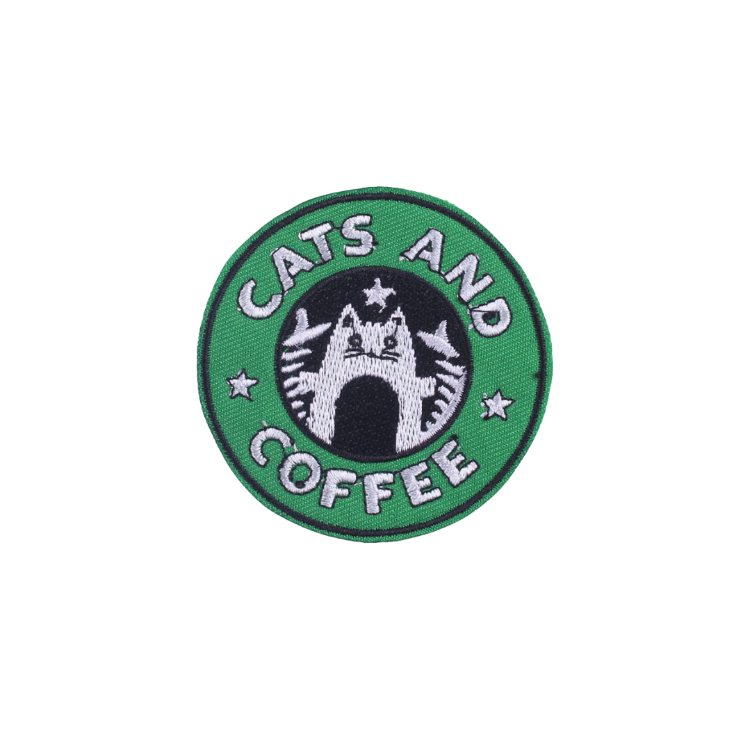 Front view of the Cats & Coffee Patch