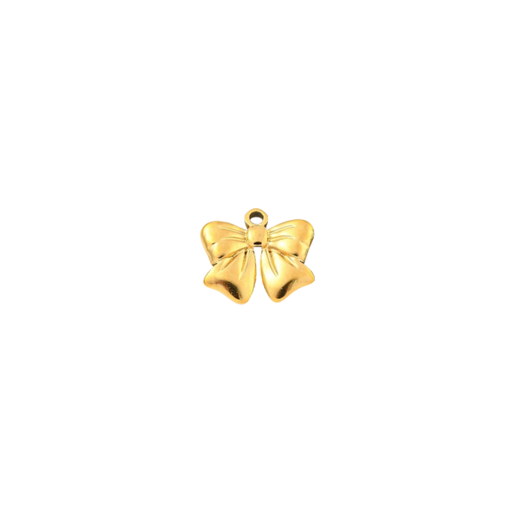Gold Petite Bowknot Charm | Waterproof Stainless Steel