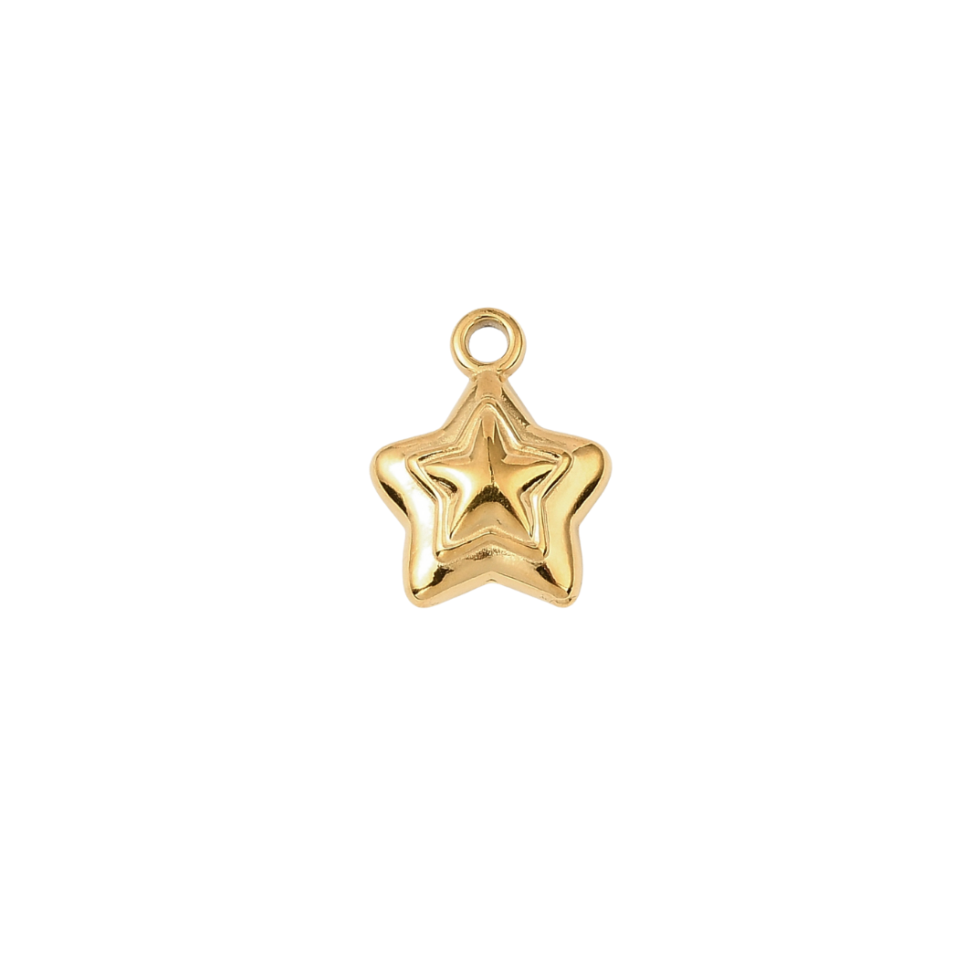 Gold Mini Star Charm on transparent background