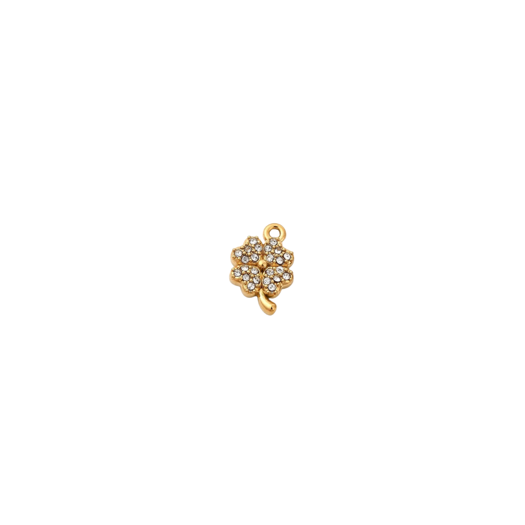 Gold Wish Upon a Clover Charm | Waterproof Stainless Steel