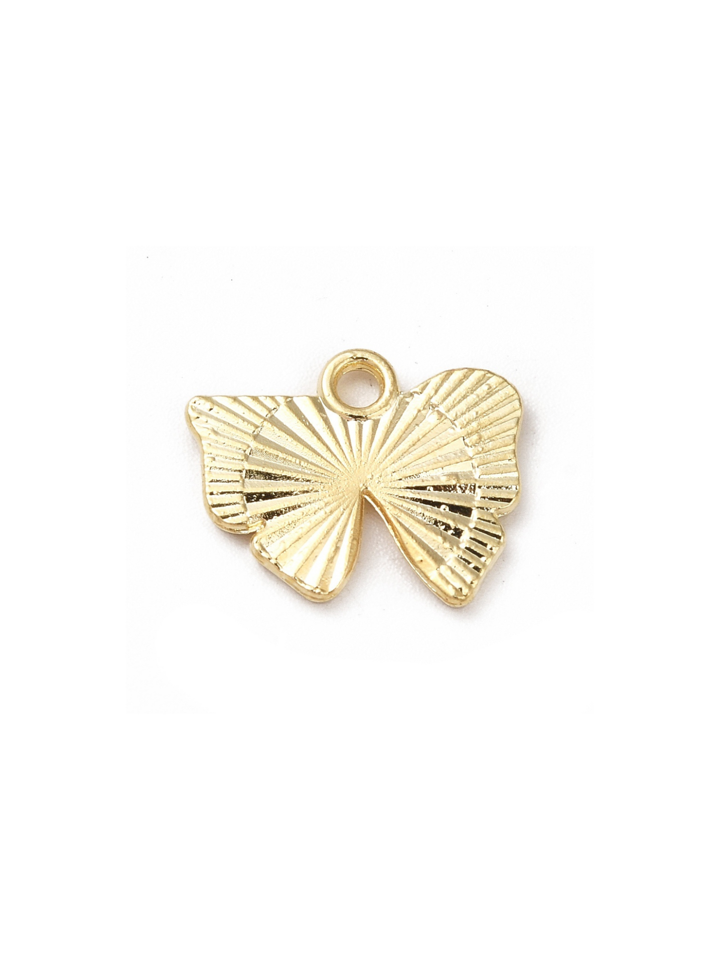 American flag bow charm on white background, back view.