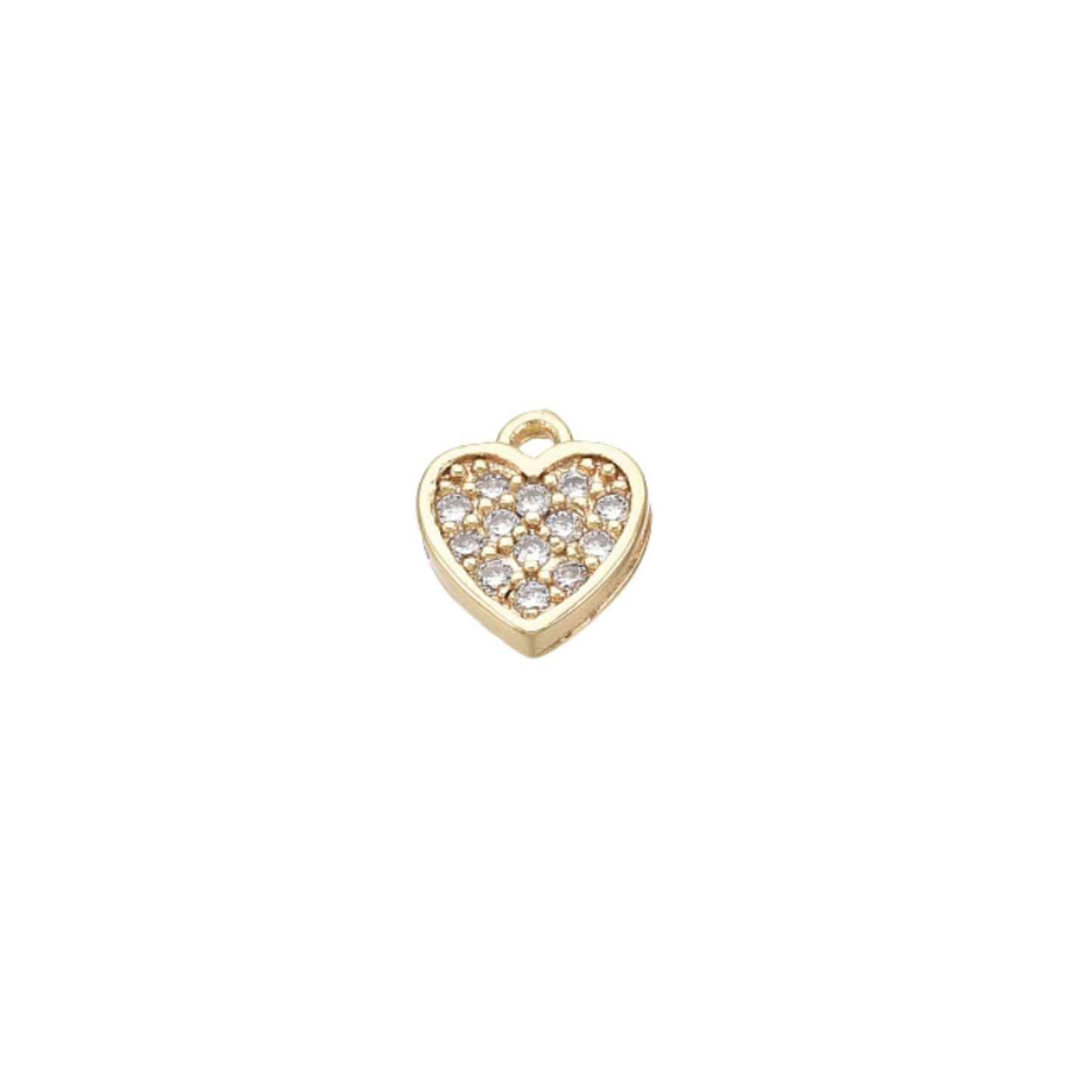 Front of the Gold Crystal Heart Charm