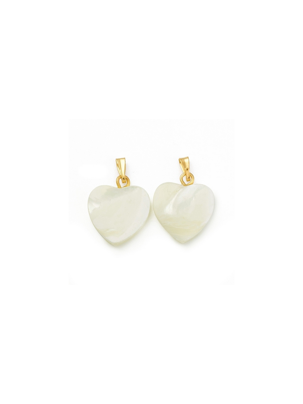 Front and back of the Gold Shell Heart Charm