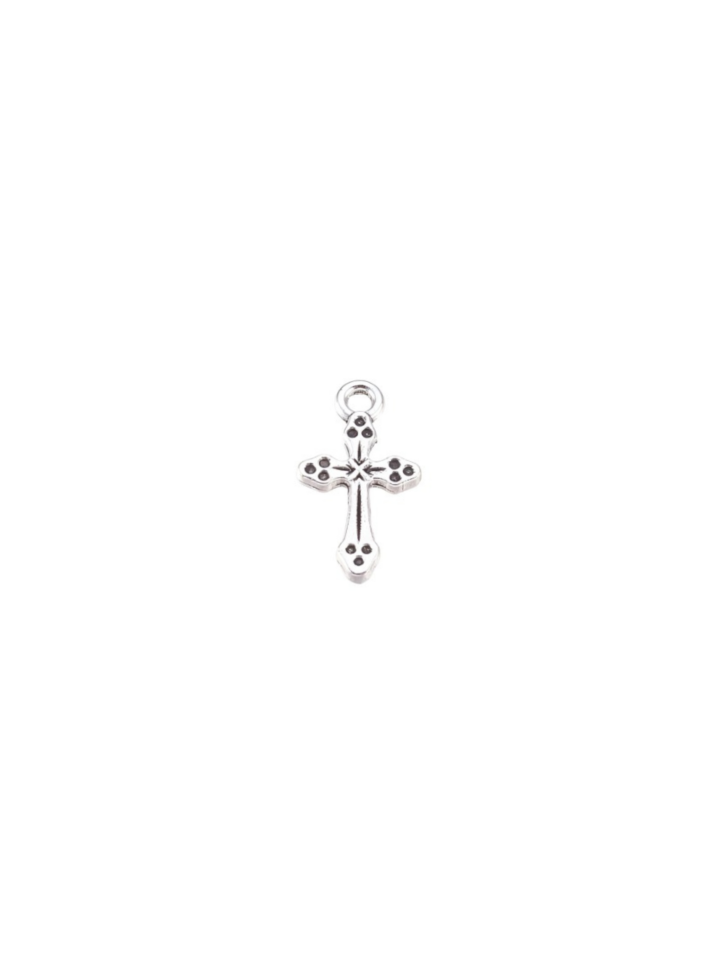 Front of the Silver Antique Cross Charm