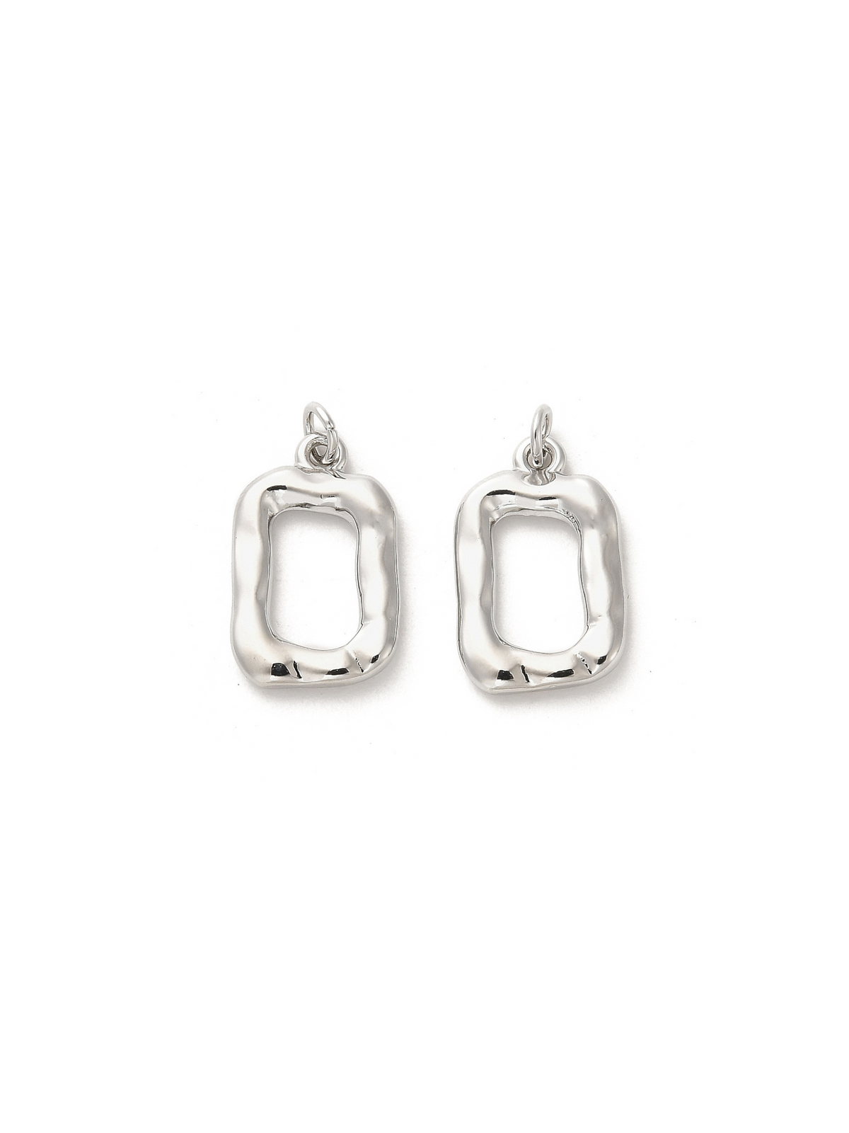 Front of Silver Open Rectangle Charm