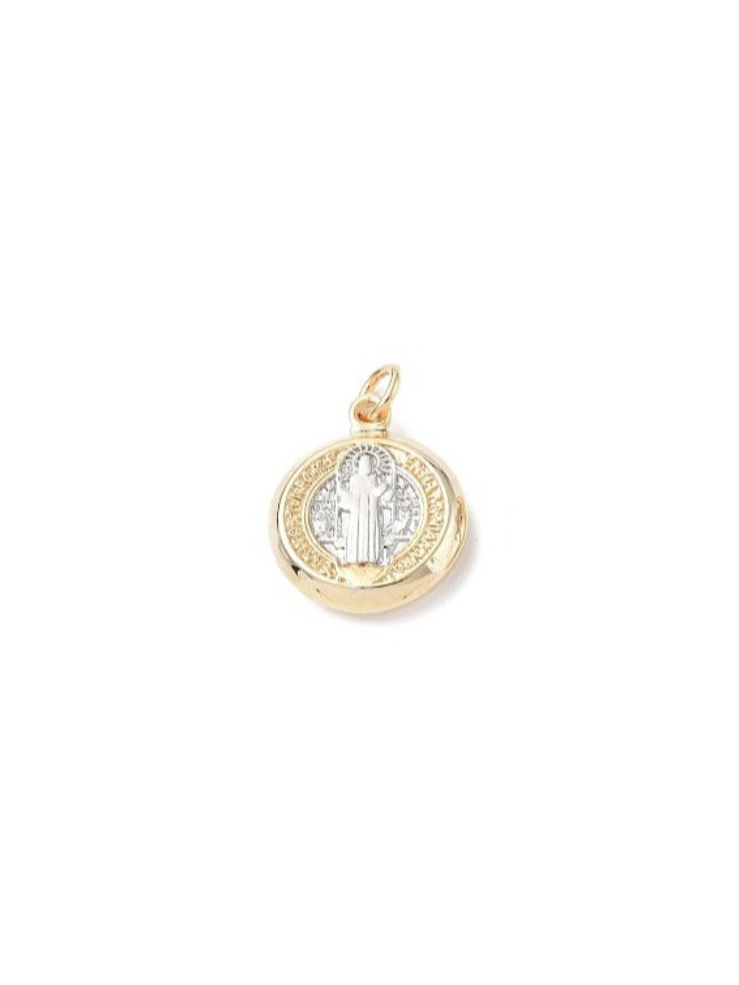 Front of the Silver & Gold Christian 'God the Father' Round Charm