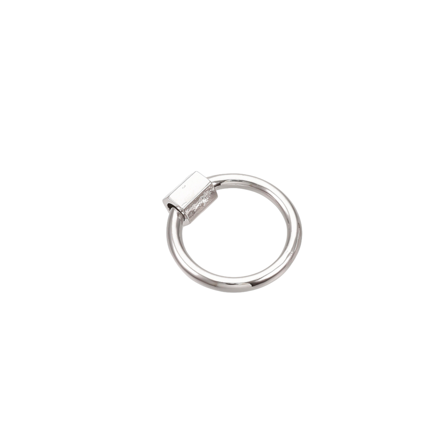 Silver Round Piper Carabiner | Silver Round Necklace Carabiner