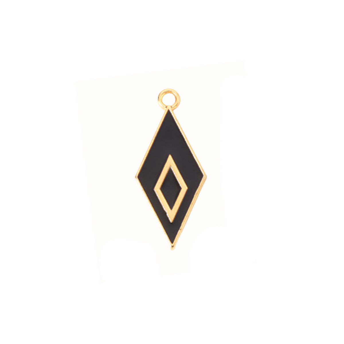Front of the Gold Rhombus Black and Gold Charm