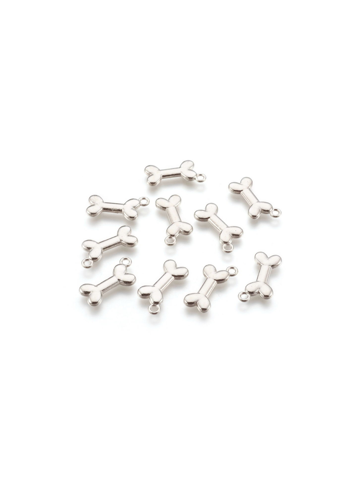 Front of Silver Good Boy! Dog Bone Charm