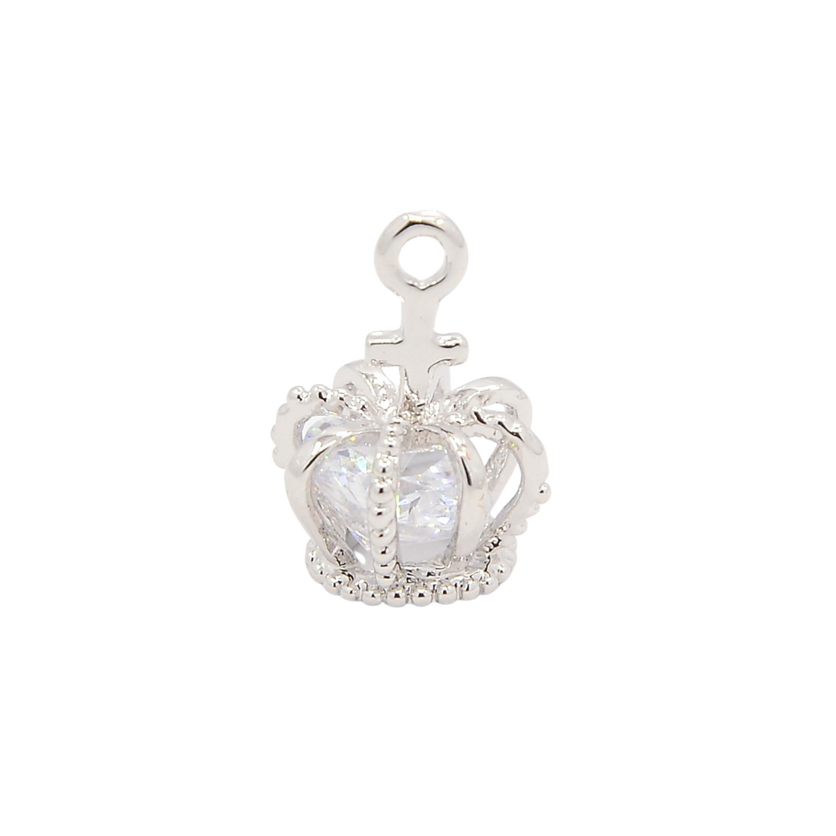 Front of Silver Her Royal Highness Crown Charm