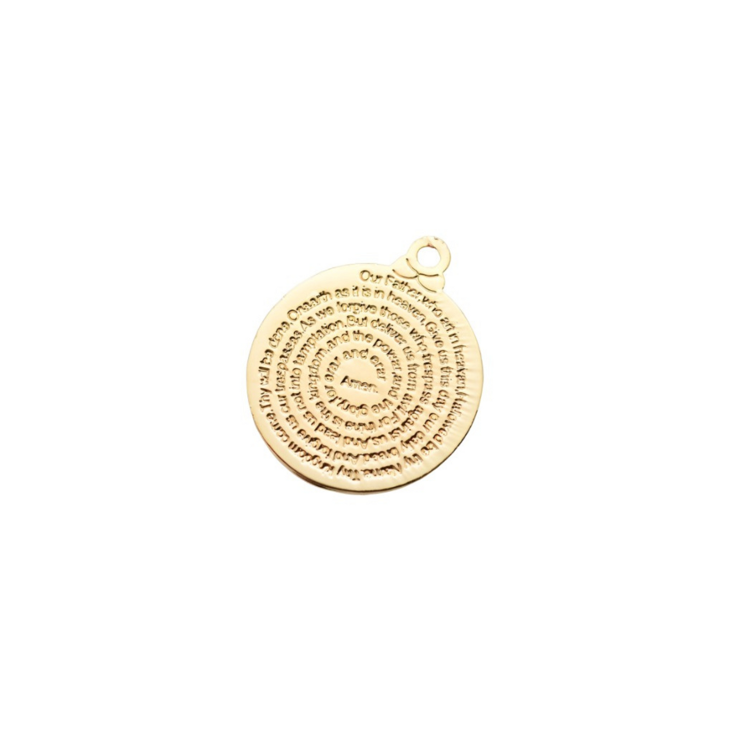 Front of the Gold Lord's Prayer Charm