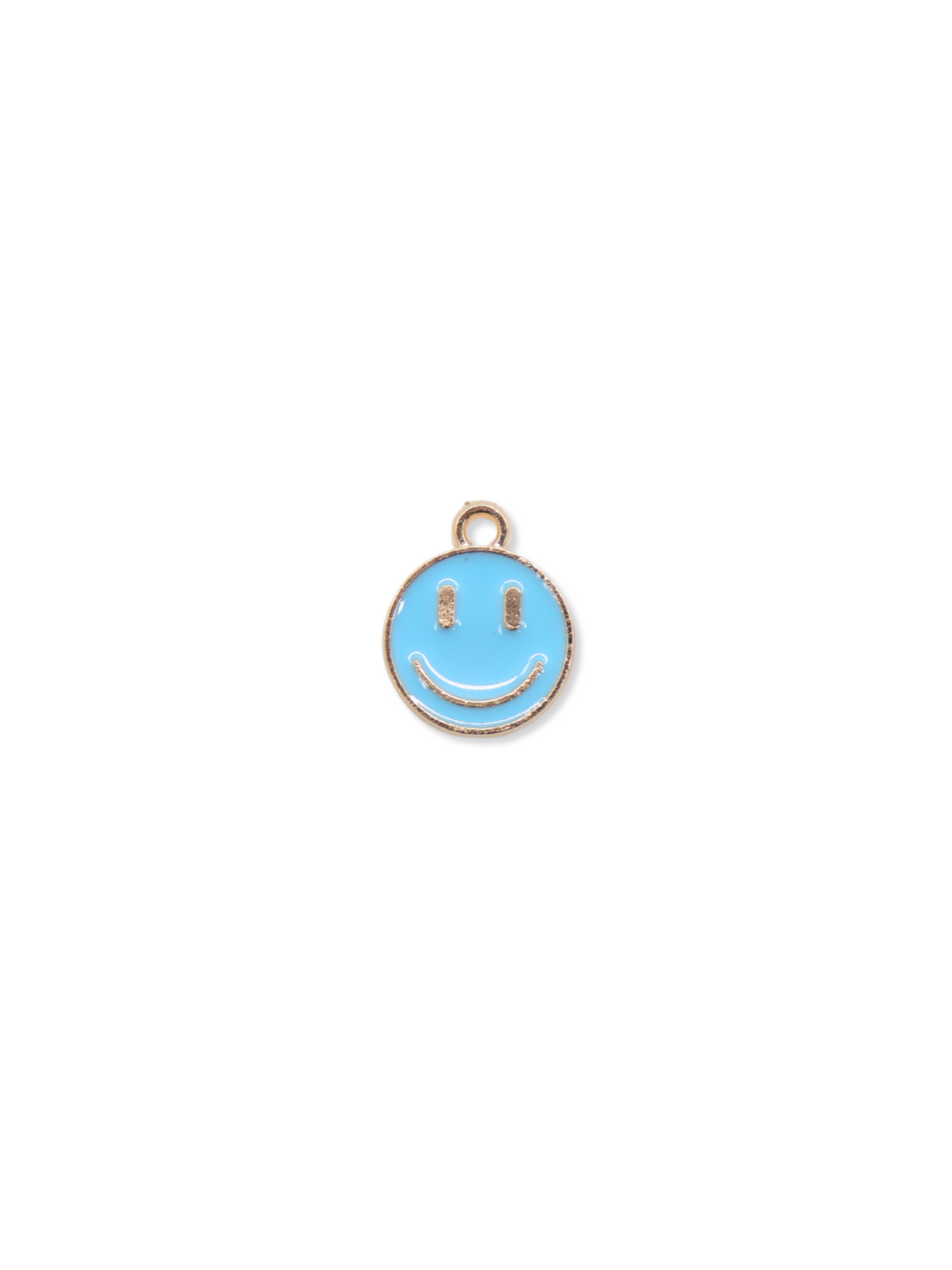 Front of Gold Smiley Face Charms | Assorted in Blue