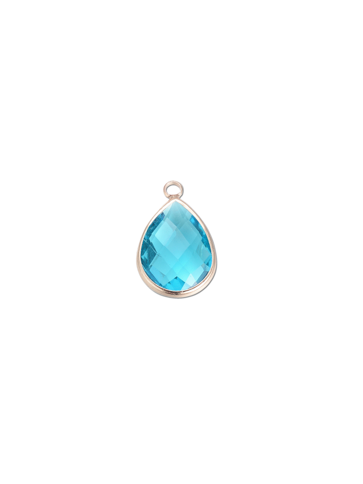 Front of Gold Framed Large Teardrop Glass Charm | Assorted in blue