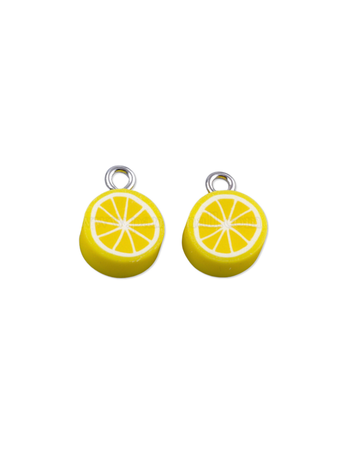 Front and back of Polymer Clay Lemon Lanyard Charm