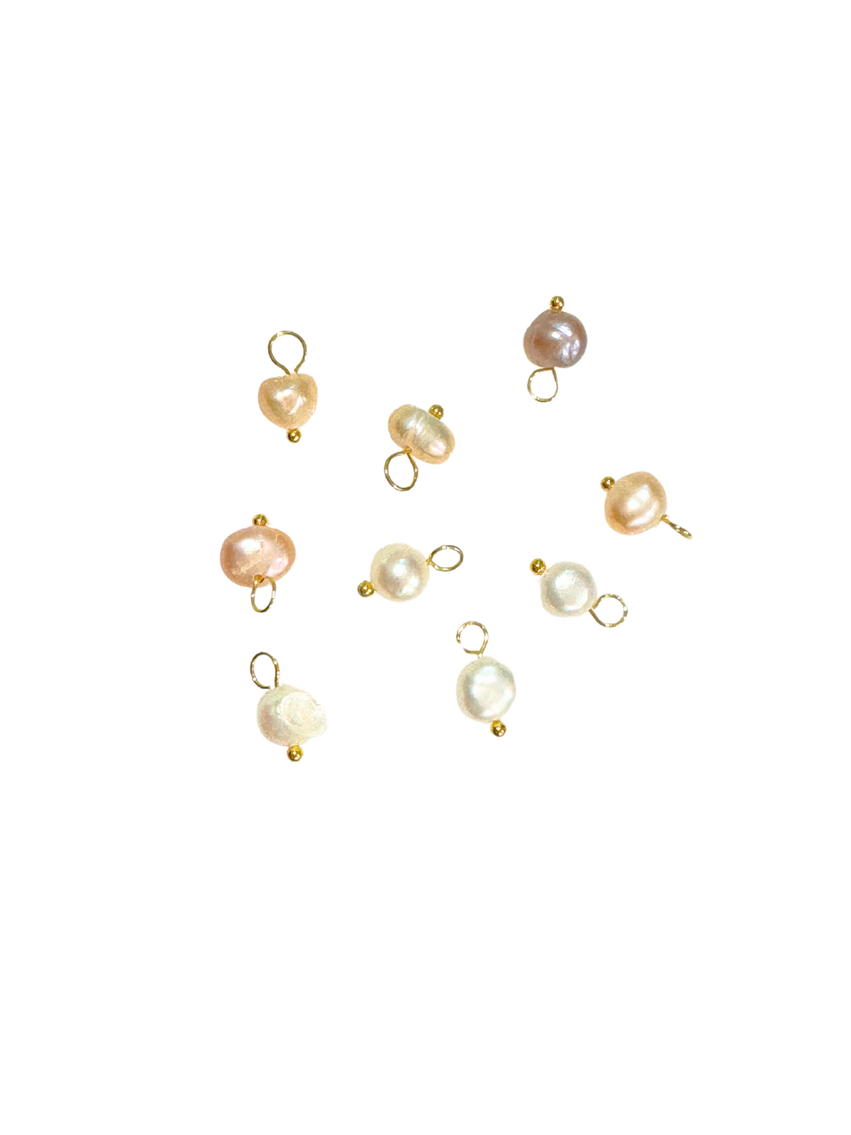 Front of nine Gold Natural Freshwater Pearl Charm | Assorted