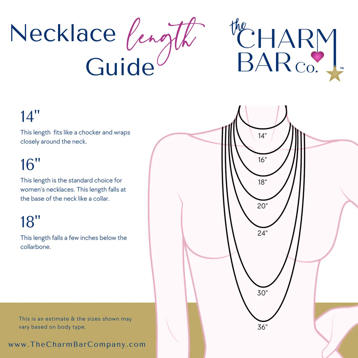 Necklace lengths chart
